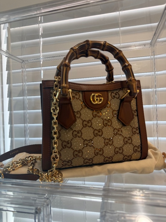 Gucci Handbags - Gucci Diana crystals small tote bag
